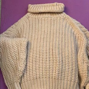 Blush pink knit turtle neck